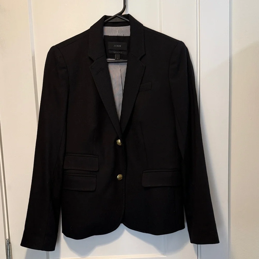 J. Crew Women's School Boy Black Blazer with Gold Buttons size 2